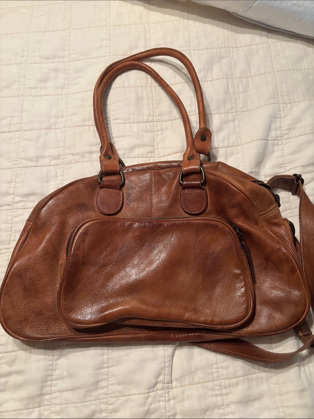 Bed Stu Tan Leather Shoulder Bag
